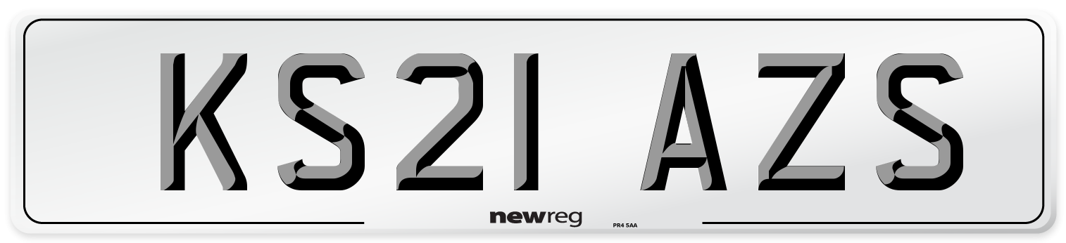 KS21 AZS Number Plate from New Reg